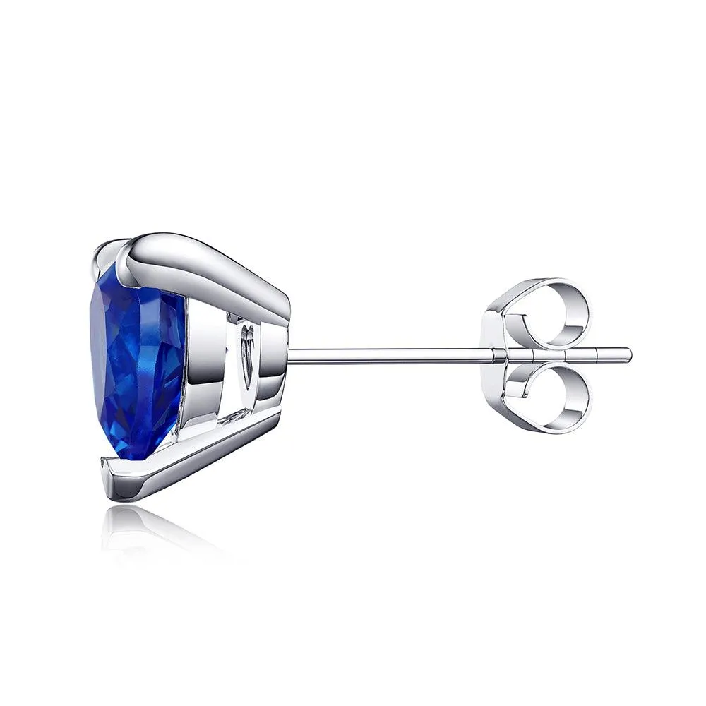 1 CT. Heart-Shaped Birthstone Gemstone Stud Earrings