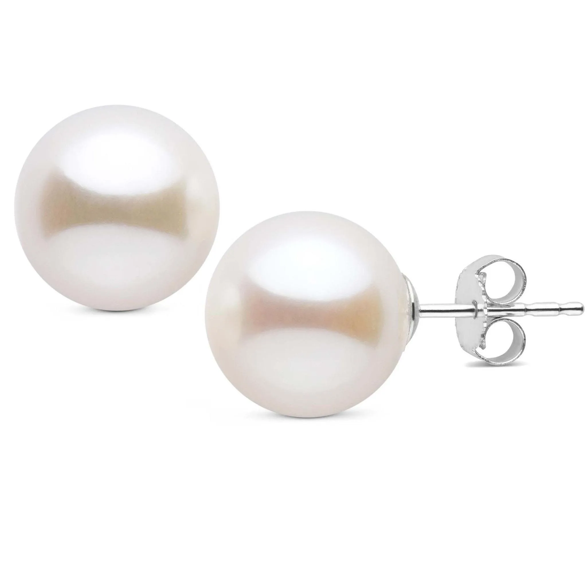 10.0-11.0 mm AAA White Freshwater Pearl Stud Earrings