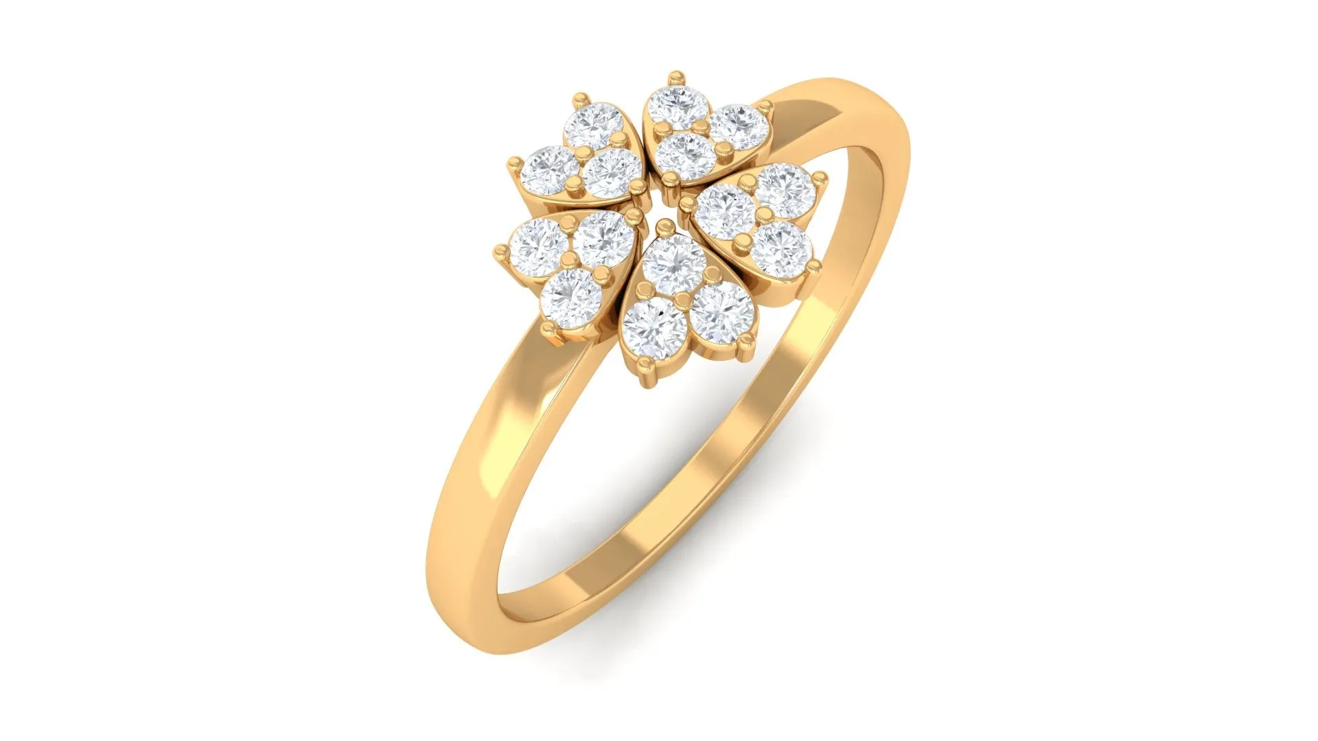 1/2 CT Gold and Diamond Floral Promise Ring