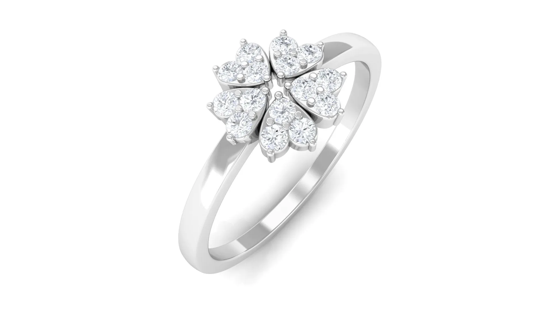 1/2 CT Gold and Diamond Floral Promise Ring