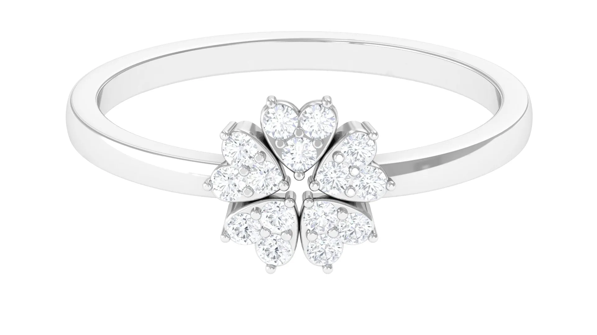 1/2 CT Gold and Diamond Floral Promise Ring