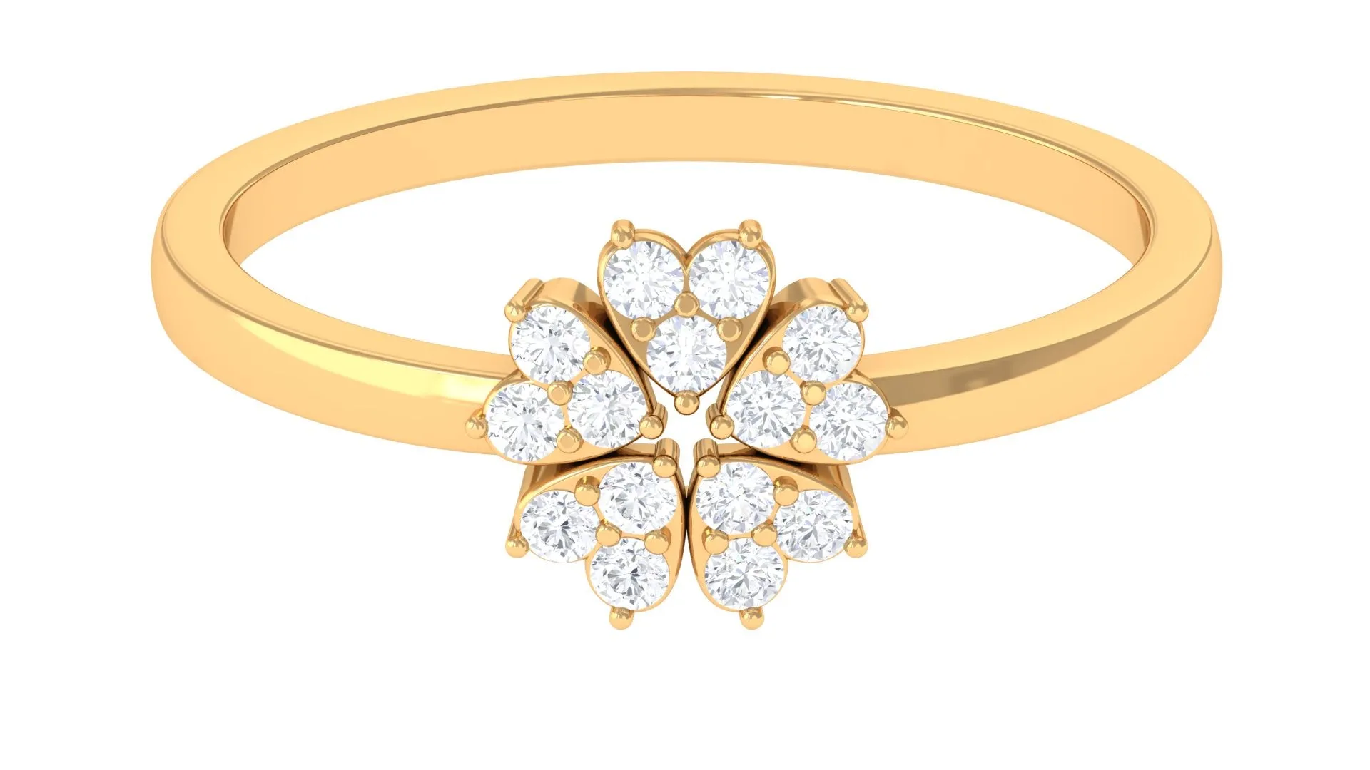 1/2 CT Gold and Diamond Floral Promise Ring