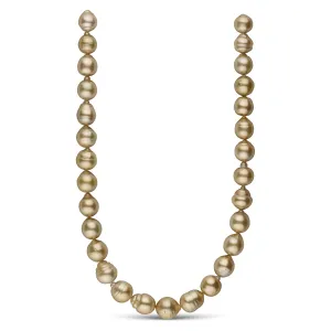 12.0-14.4 mm AA  Golden South Sea Baroque Pearl Necklace