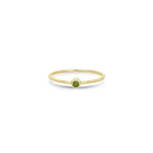 14k Peridot Bezel Ring | August Birthstone