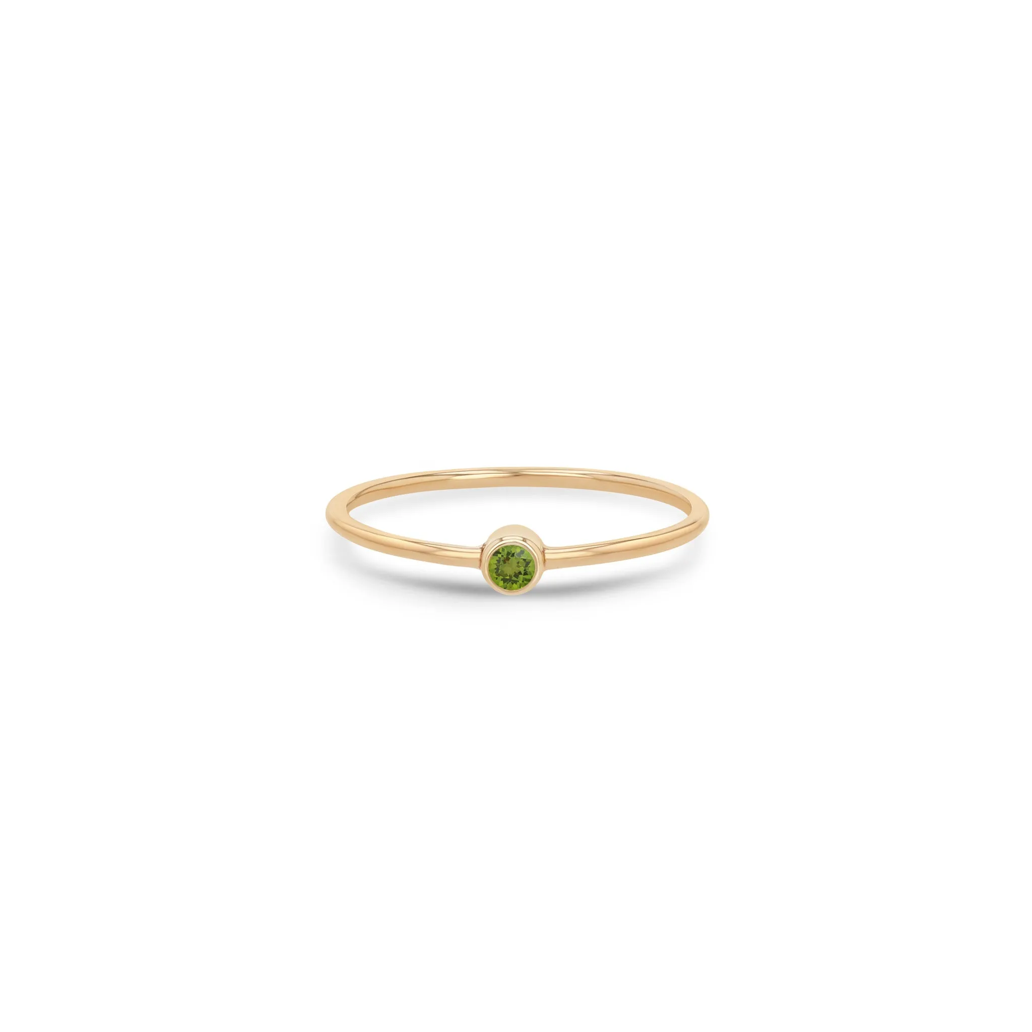 14k Peridot Bezel Ring | August Birthstone