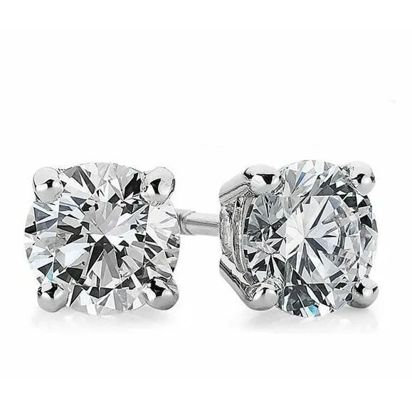 14K White Gold Filled 1.5 ct Round Cut Stud Earrings