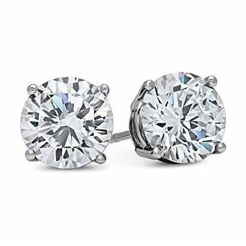 14K White Gold Filled 1.5 ct Round Cut Stud Earrings