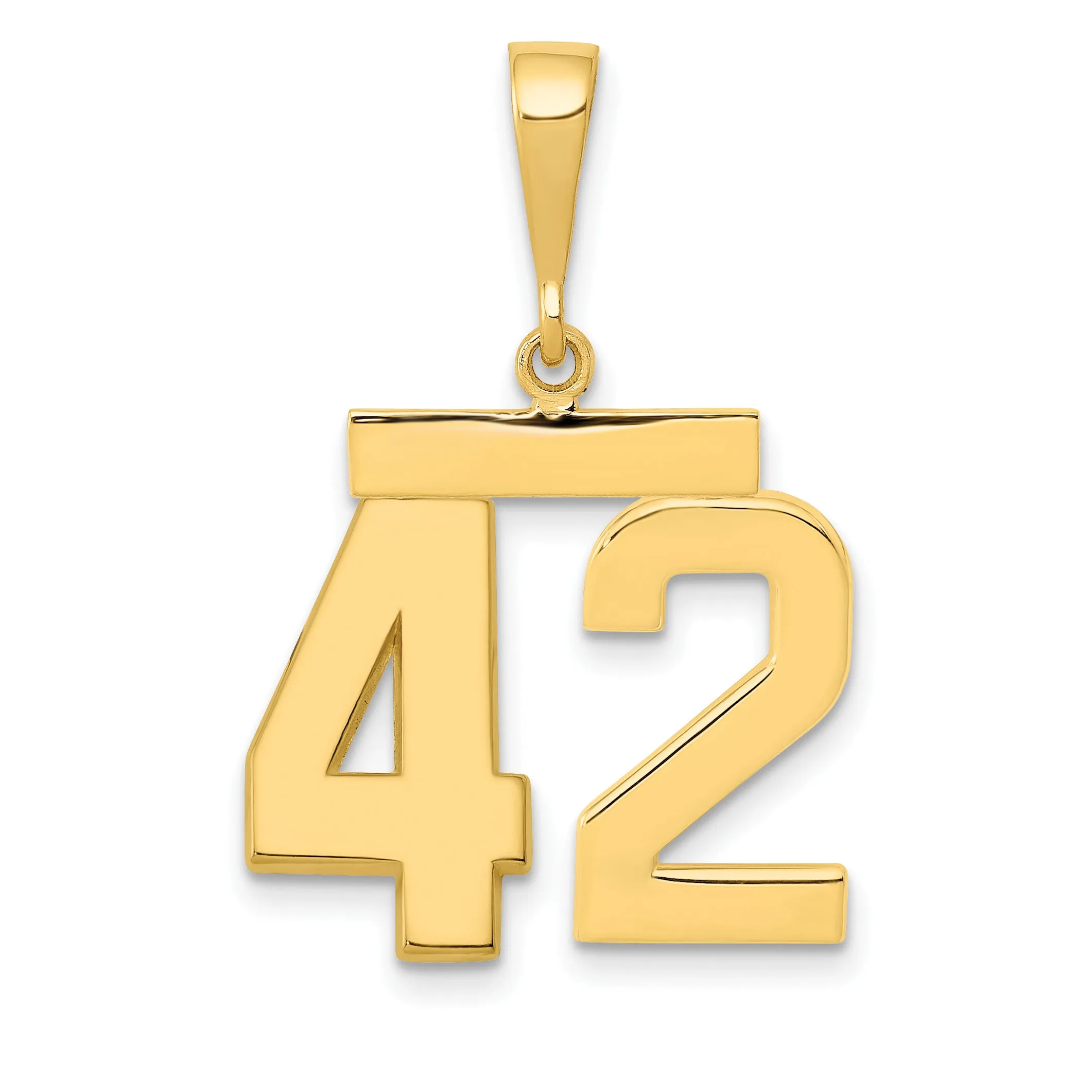 14k Yellow Gold Medium Polished Number 42 Charm