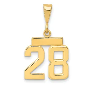 14k yellow gold small polished number 28 charm