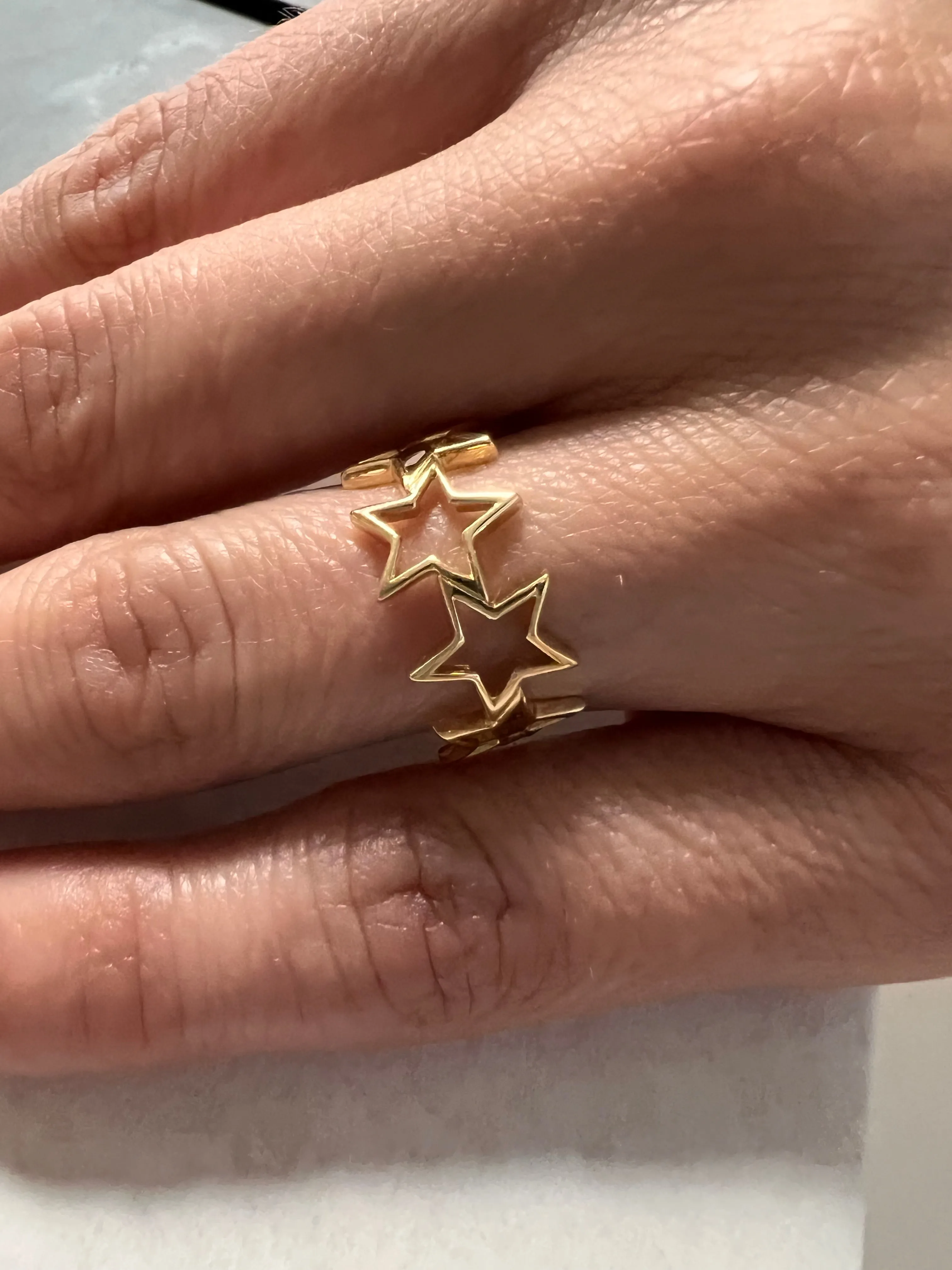 14K Yellow gold stars ring-227060