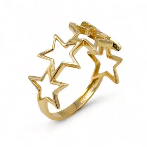 14K Yellow gold stars ring-227060