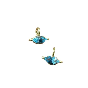 18k Gold Sky Blue Topaz Charm