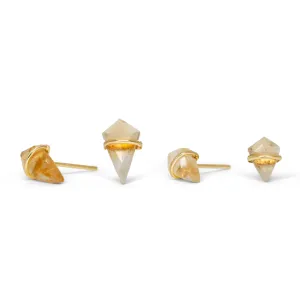 18K Kite Stud Earrings in Citrine