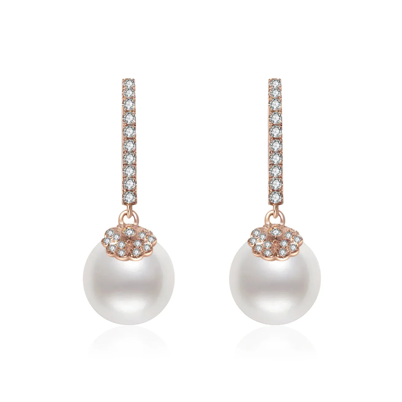 18K Solid Gold Edison Pearl Earrings KE00055