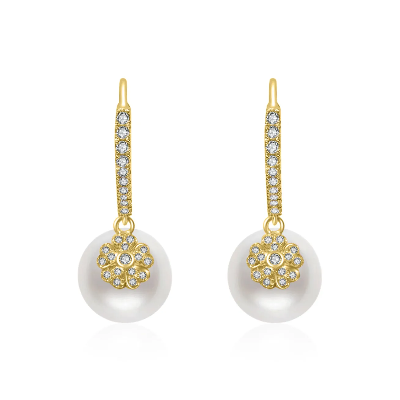 18K Solid Gold Edison Pearl Earrings KE00139