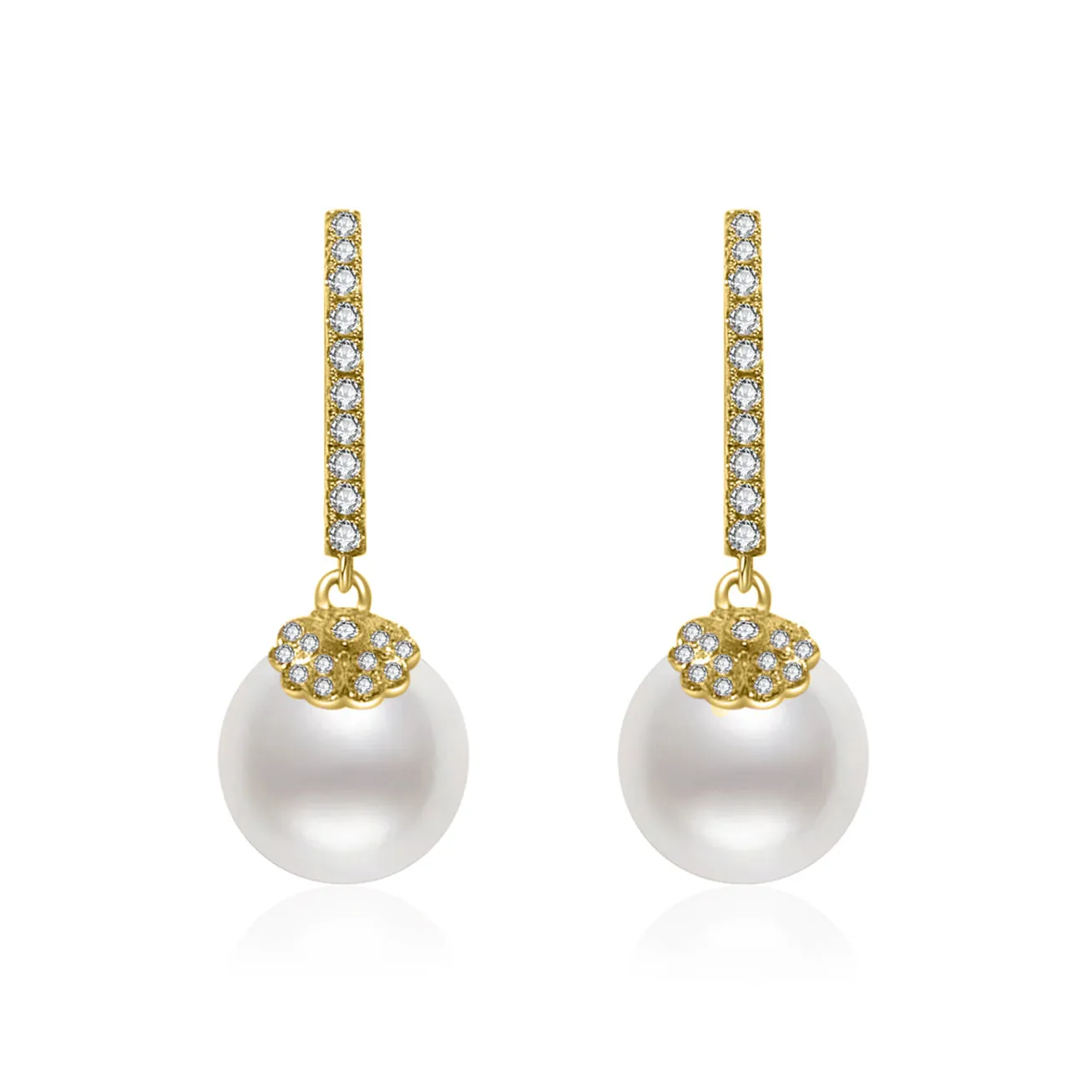 18K Solid Gold Edison Pearl Earrings KE00139