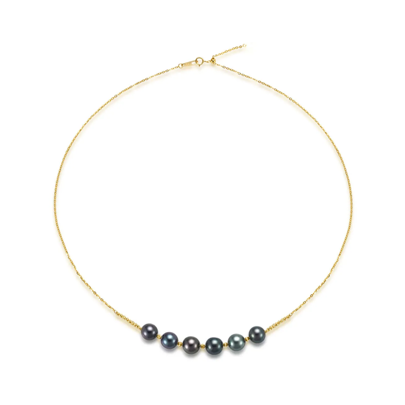 18k Solid Gold Tahitian Pearl Necklace KN00195