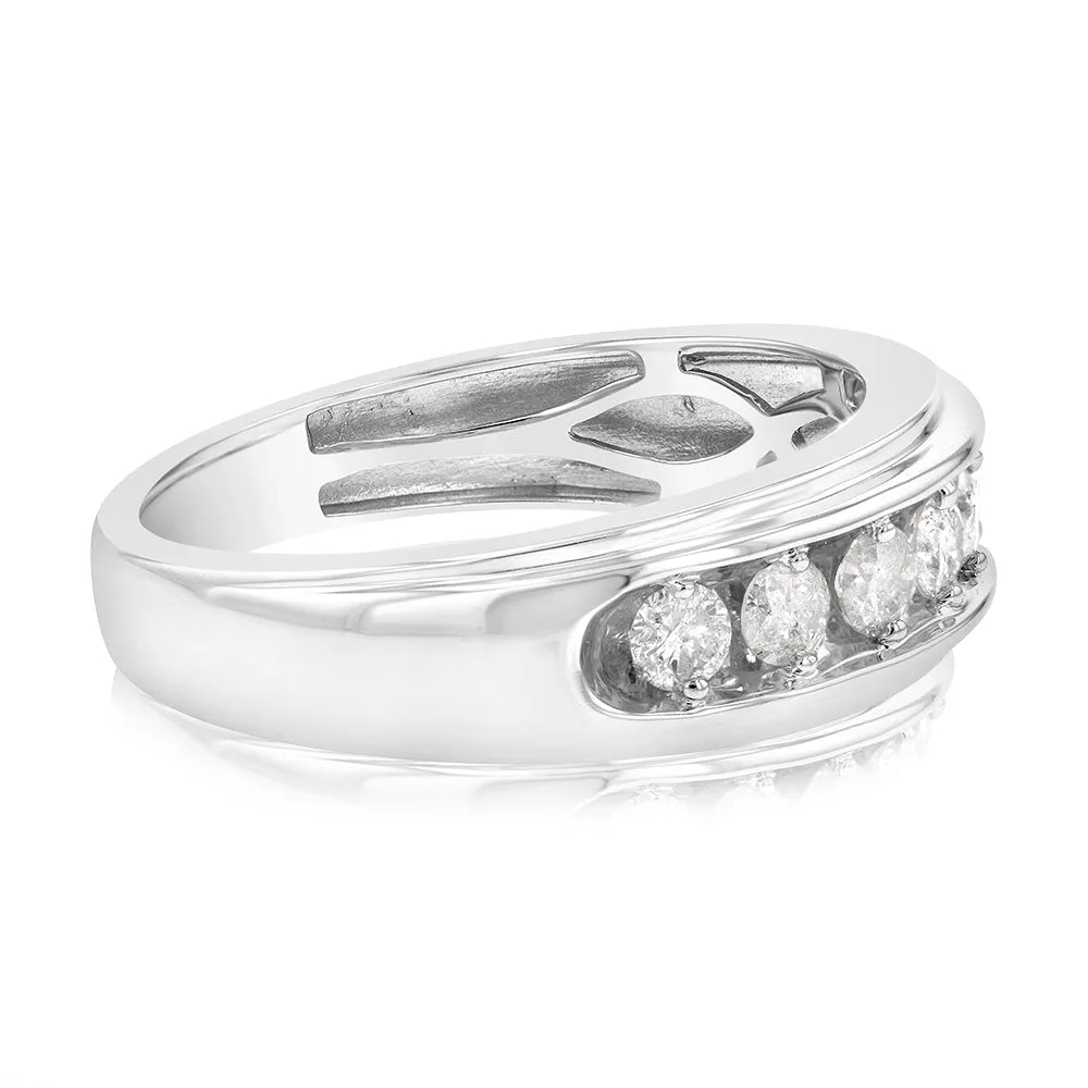 3/4 Carat Diamond Gents Ring in 10ct White Gold