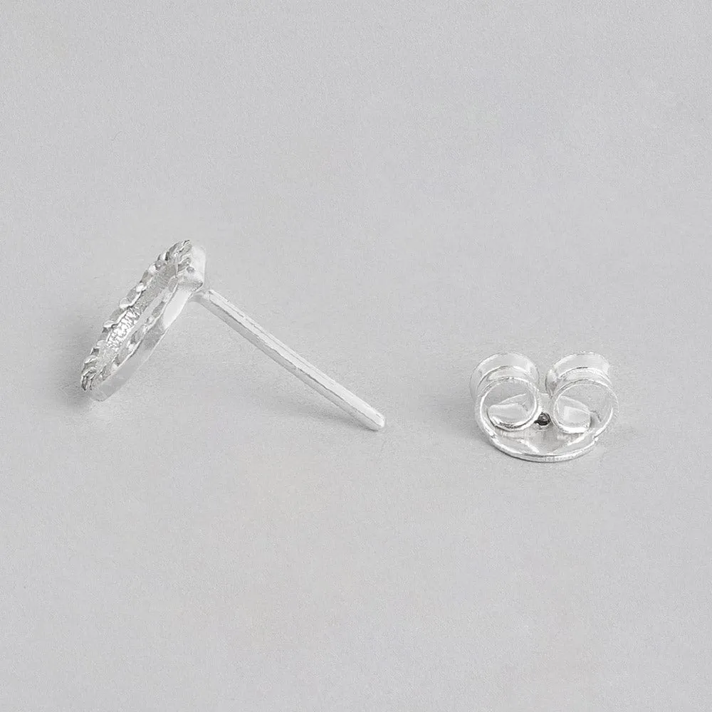 92.5 Silver Zircon Ring Stud Earrings