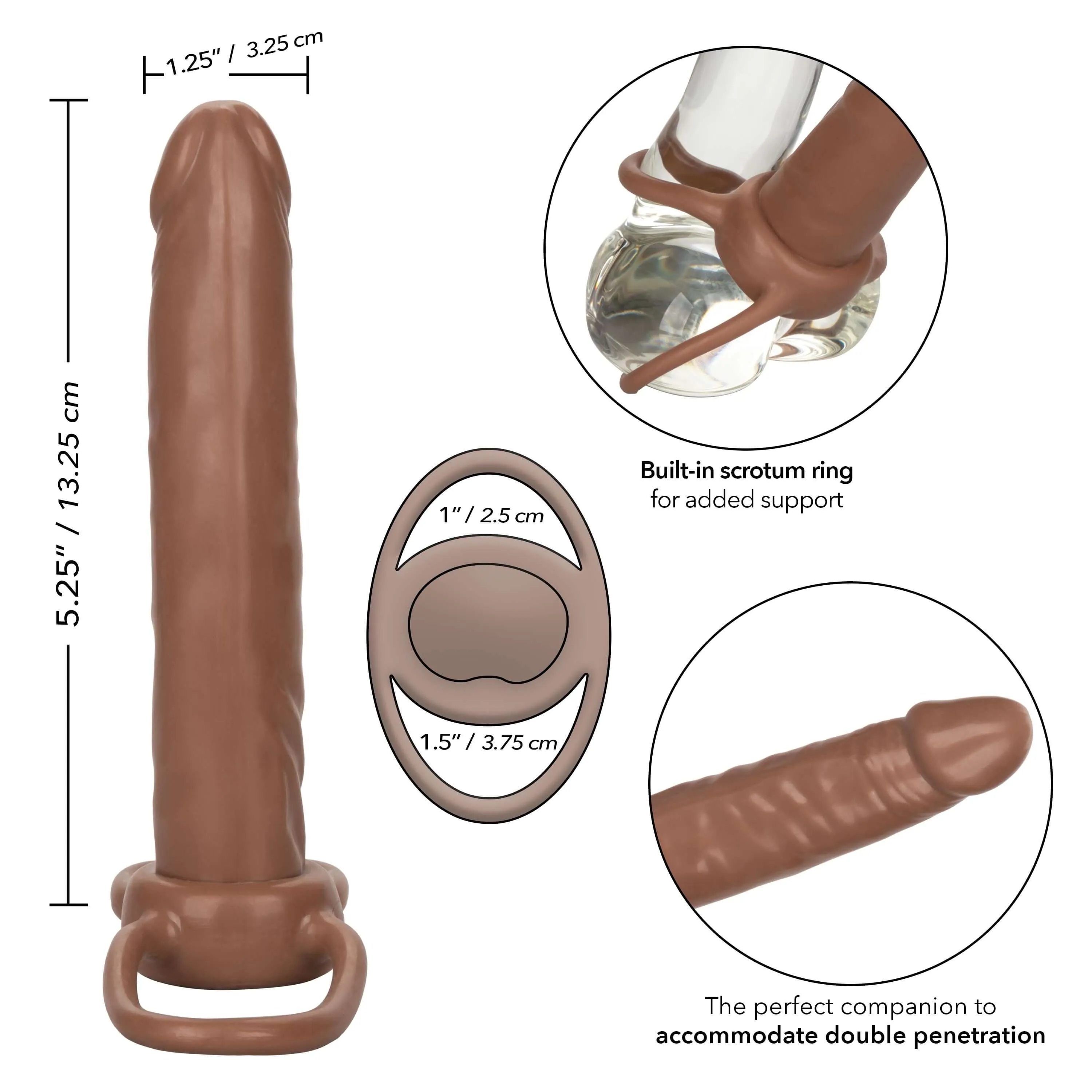 Accommodator Dual Penetrator - Brown - California Exotic Novelties