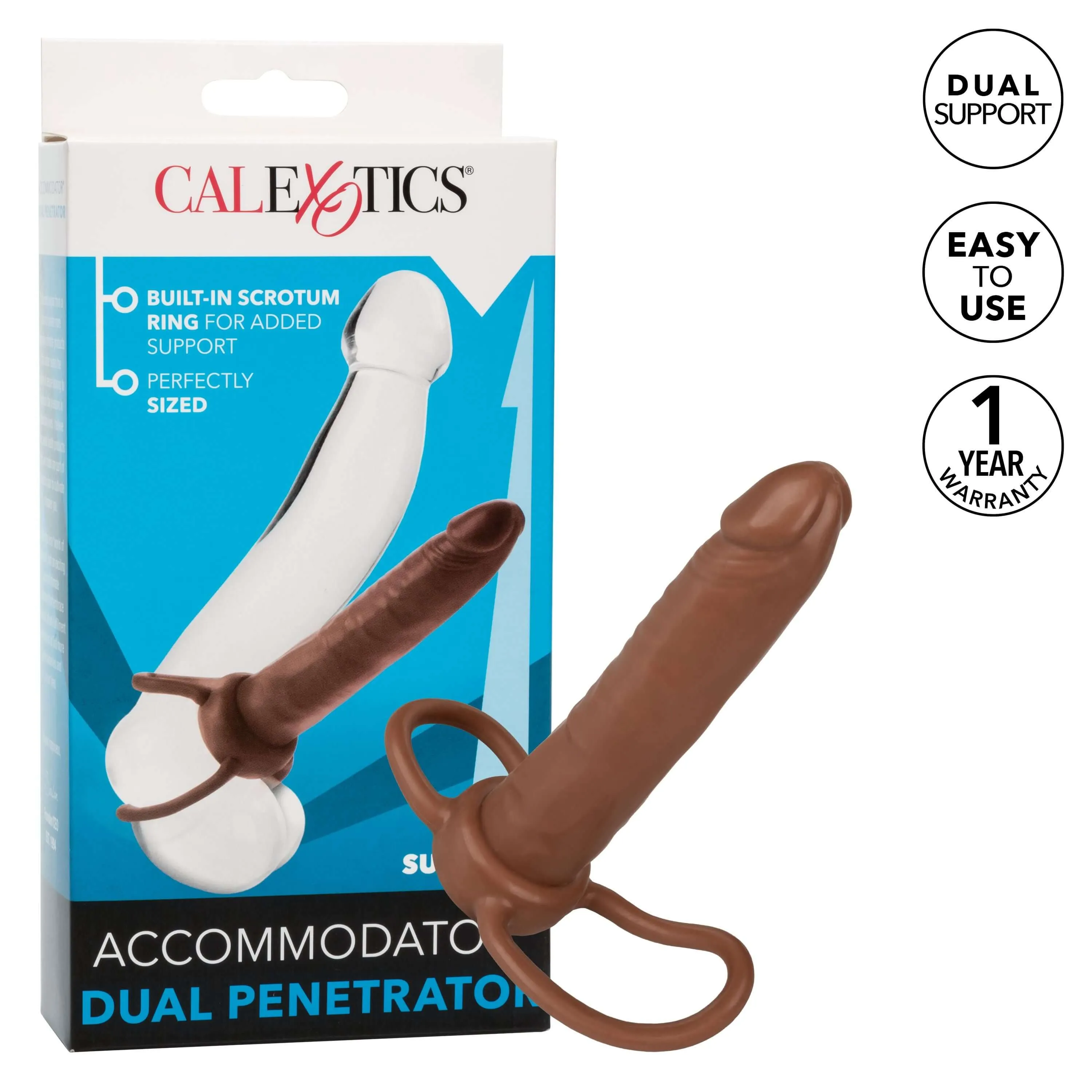 Accommodator Dual Penetrator - Brown - California Exotic Novelties