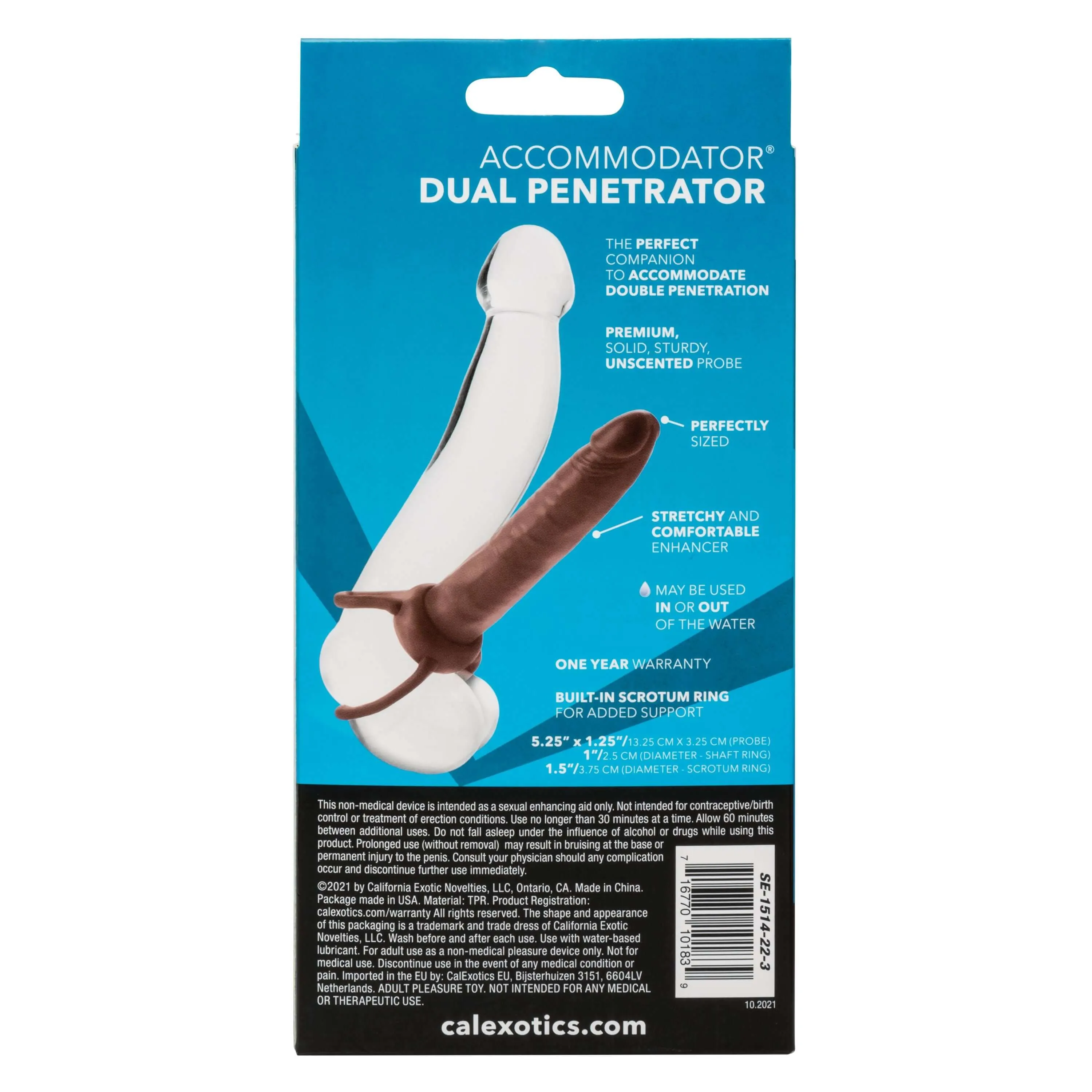 Accommodator Dual Penetrator - Brown - California Exotic Novelties