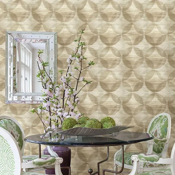 Alchemy Geometric Wallpaper in Honey from the Celadon Collection