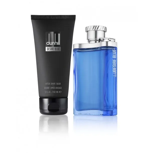 Alfred Dunhill Desire Blue 3.4 Oz Edt Spray, 5.0 Oz After Shave Balm Set  Men Perfume