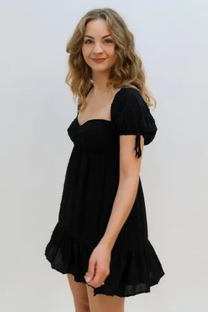 Alison Puff Sleeve Dress - Black