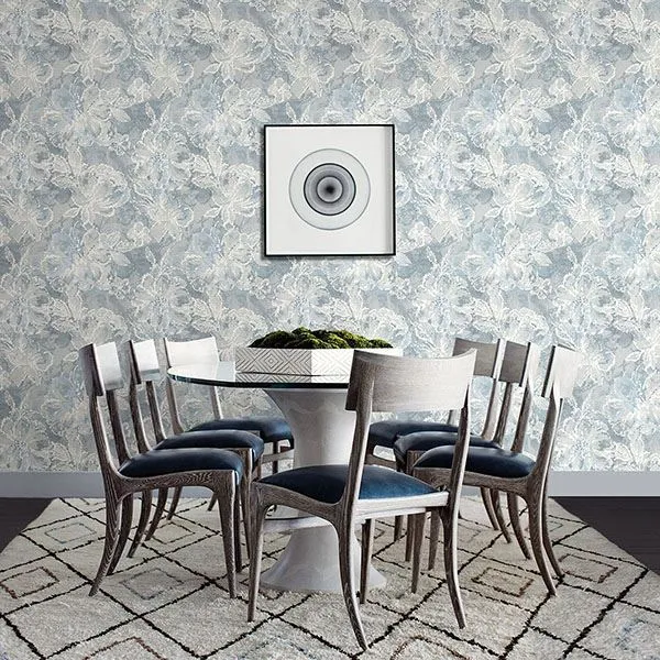 Allure Floral Wallpaper in Blue from the Celadon Collection