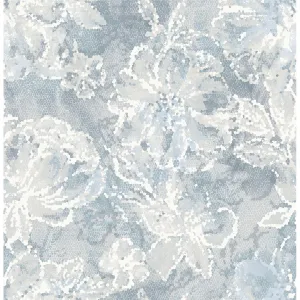 Allure Floral Wallpaper in Blue from the Celadon Collection