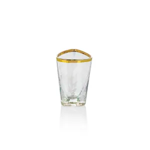 Aperitivo Triangular Shot Glass Luster w/ Gld Rim