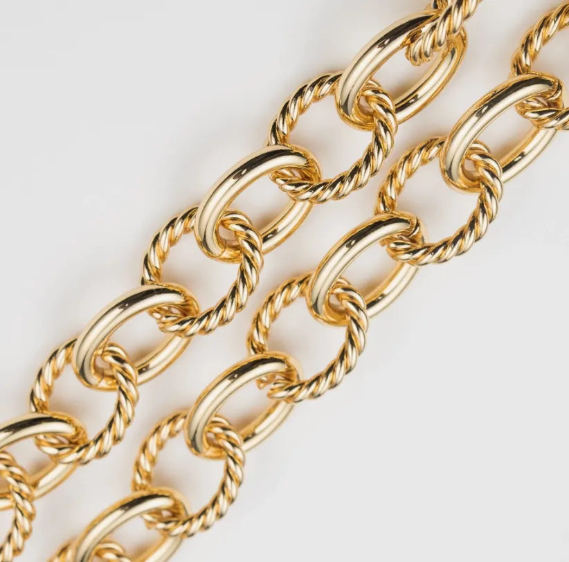 Aspen Chunky Textured Gold Chain Brenda Grands Necklace