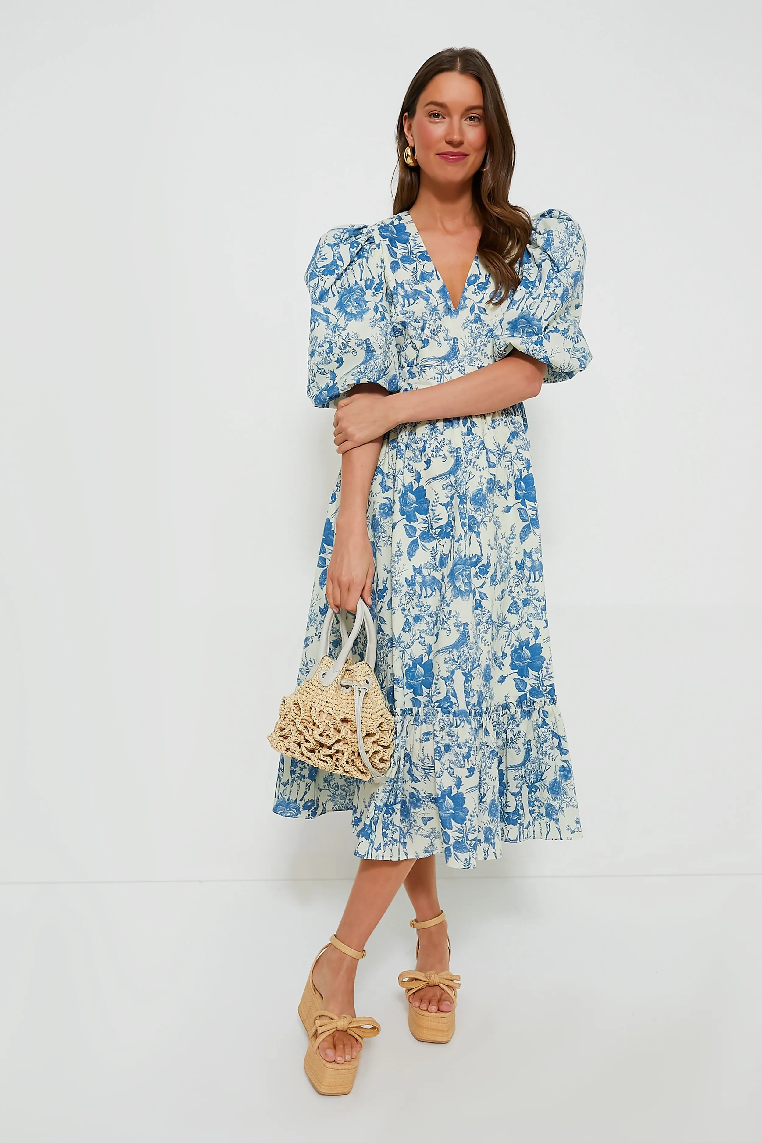 Blue Woodland Floral Lindley Dress