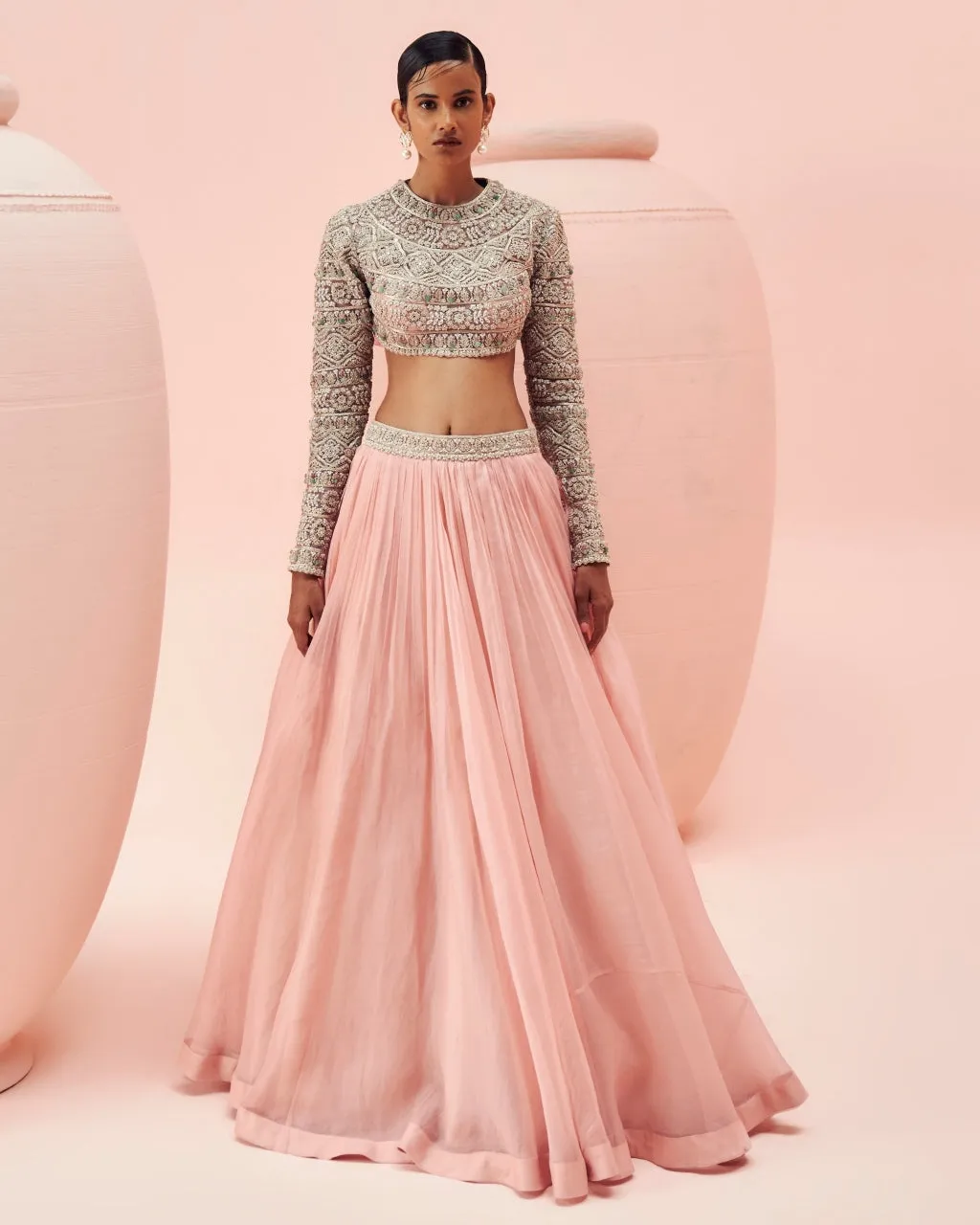 Blush Geometric Lehenga Set