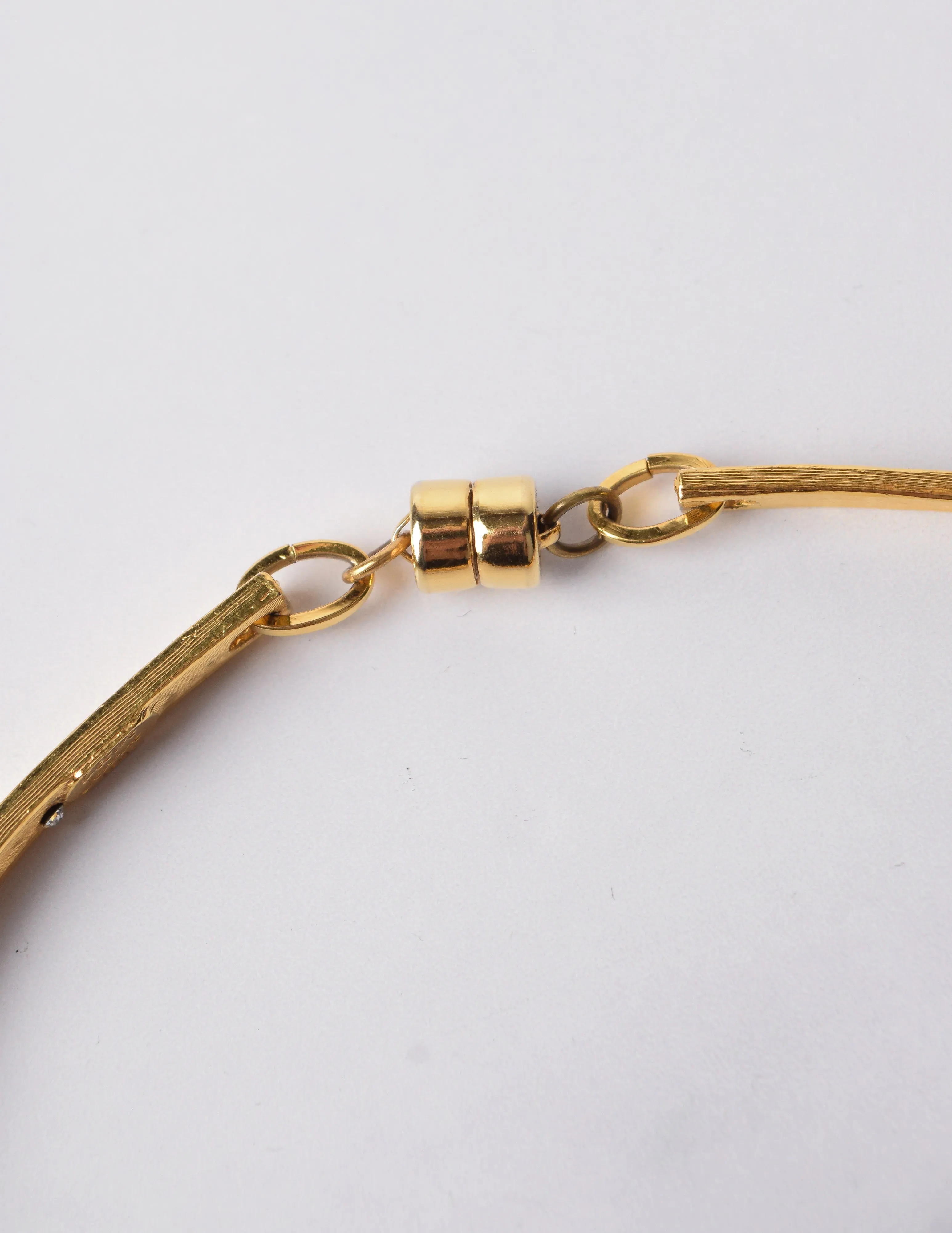 Cecile et Jeanne Vintage Modernist Golden Choker Necklace