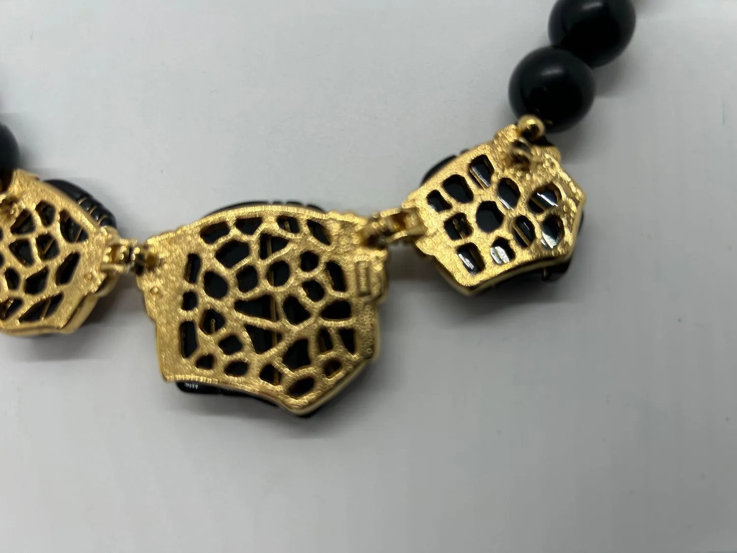 Chic Black and Gold Trifari Necklace