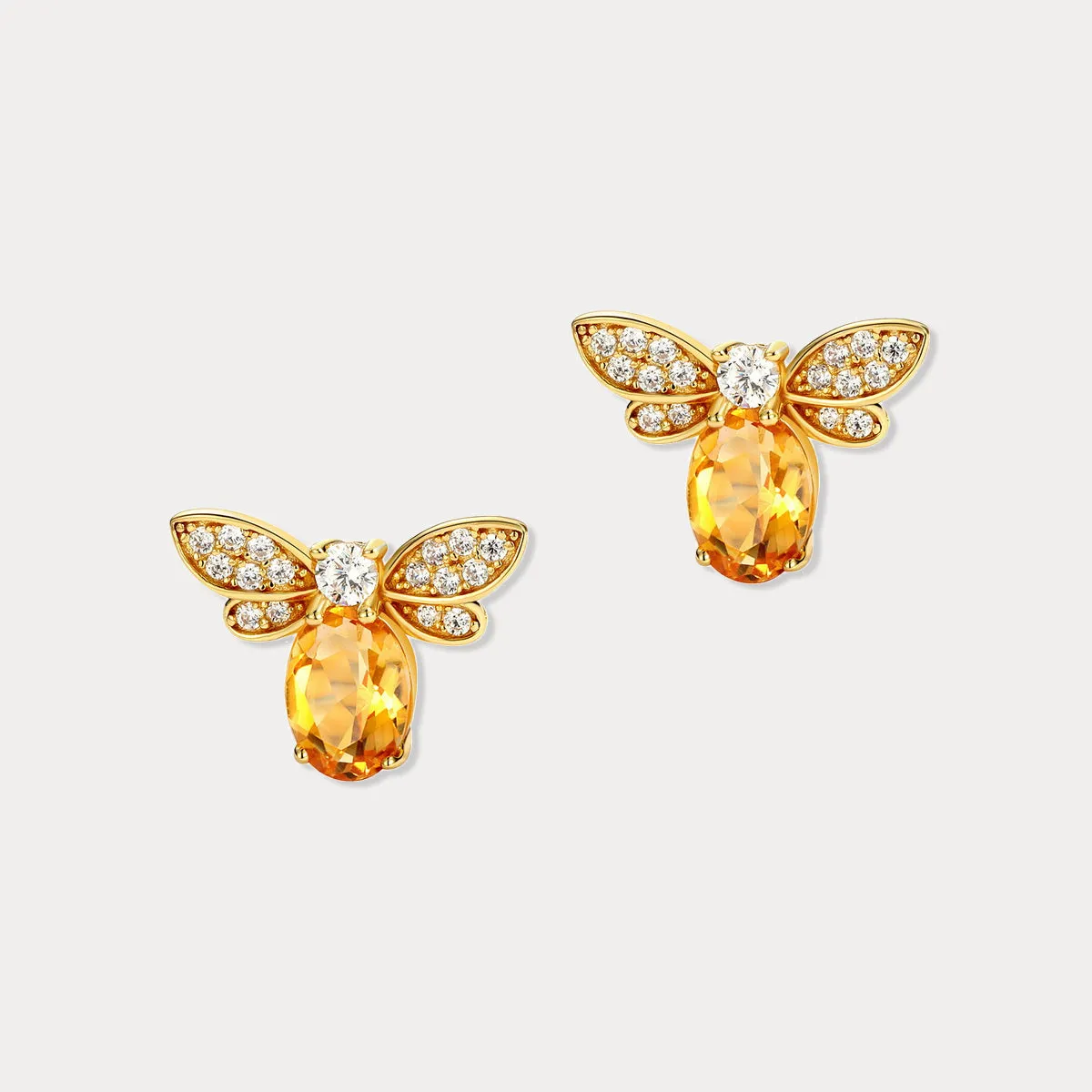 Citrine Honey Bee Earrings