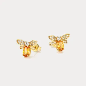 Citrine Honey Bee Earrings