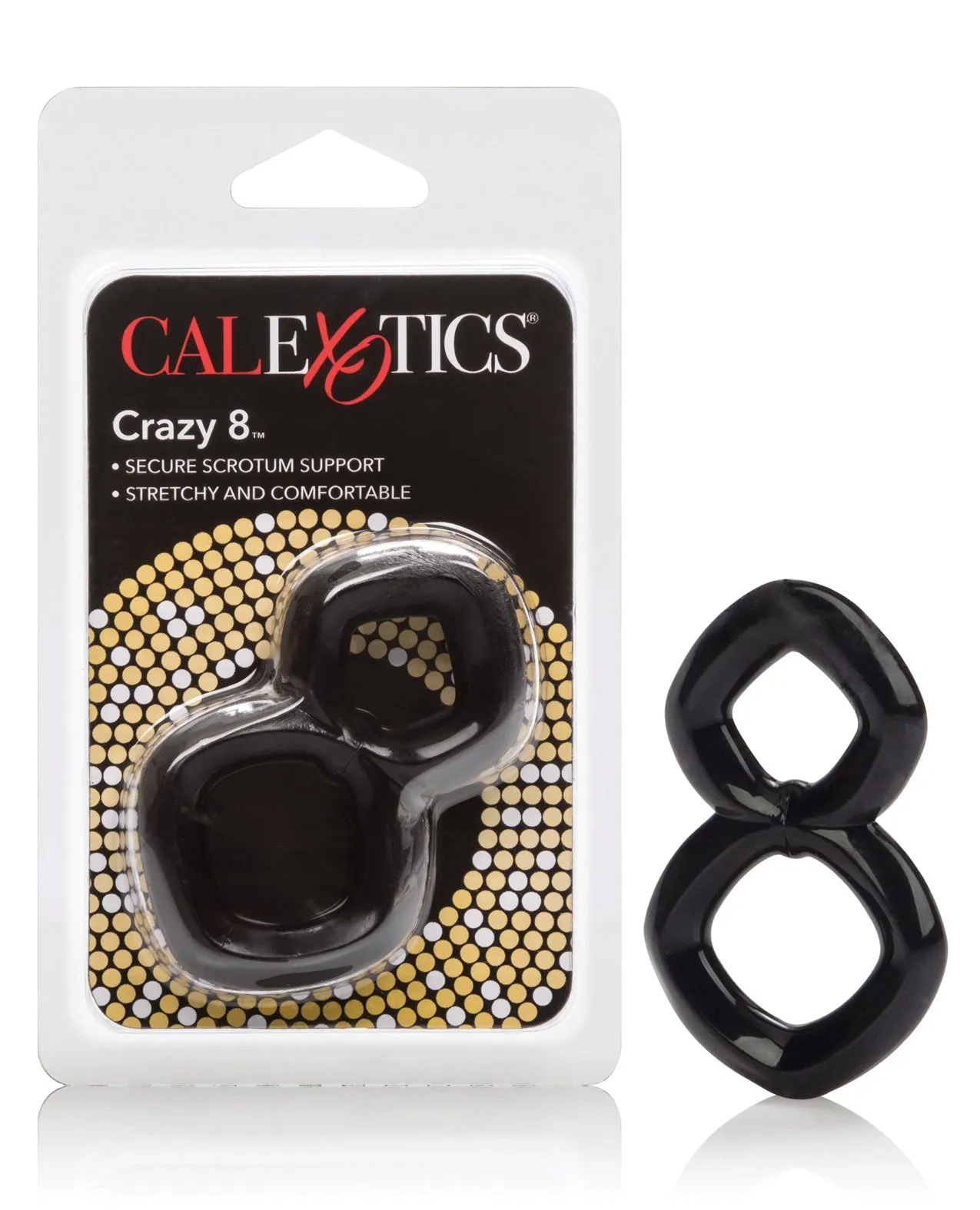 Crazy 8 Enhancer Double Cock Ring - Black