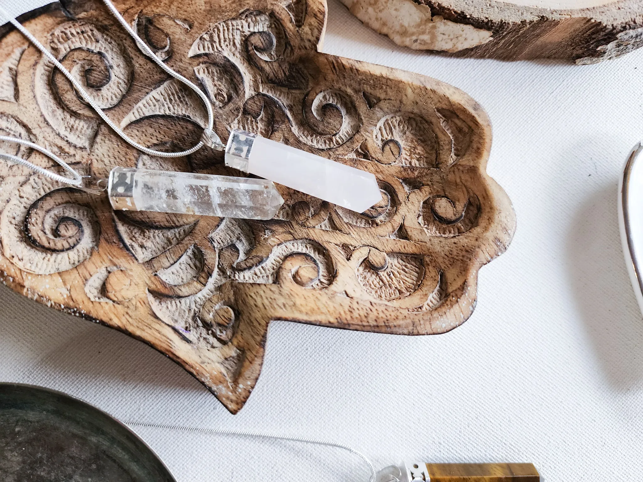 Crystal Pencil Point Necklace || Window Cut Cap