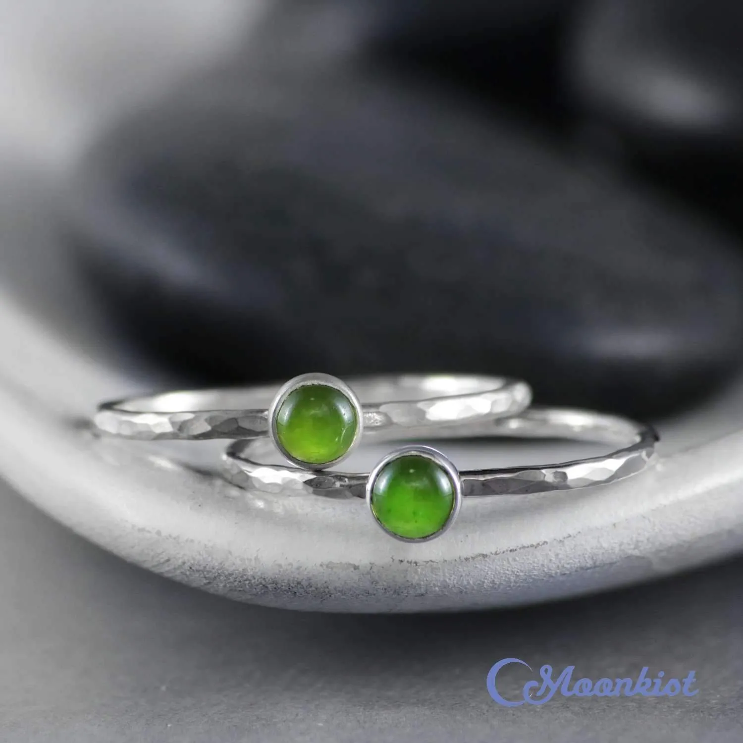 Dainty Silver Peridot Pinky Ring | Moonkist Designs