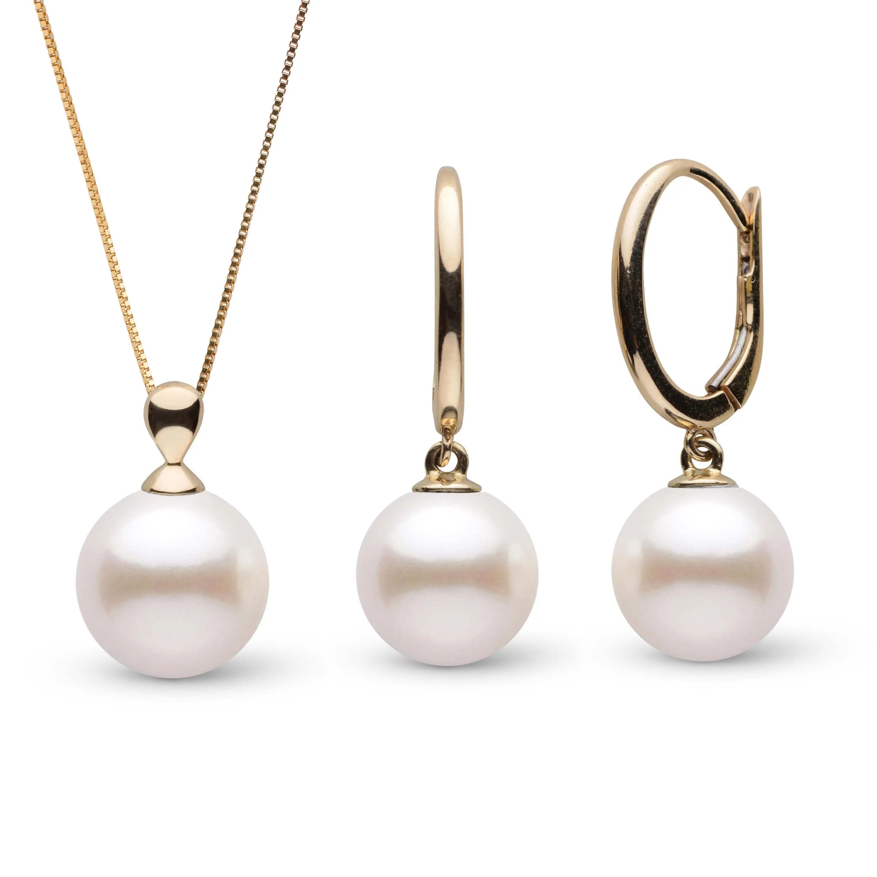 Dew Collection 8.5-9.0 mm Freshadama Pearl Pendant & Solid Eternal Earrings Set