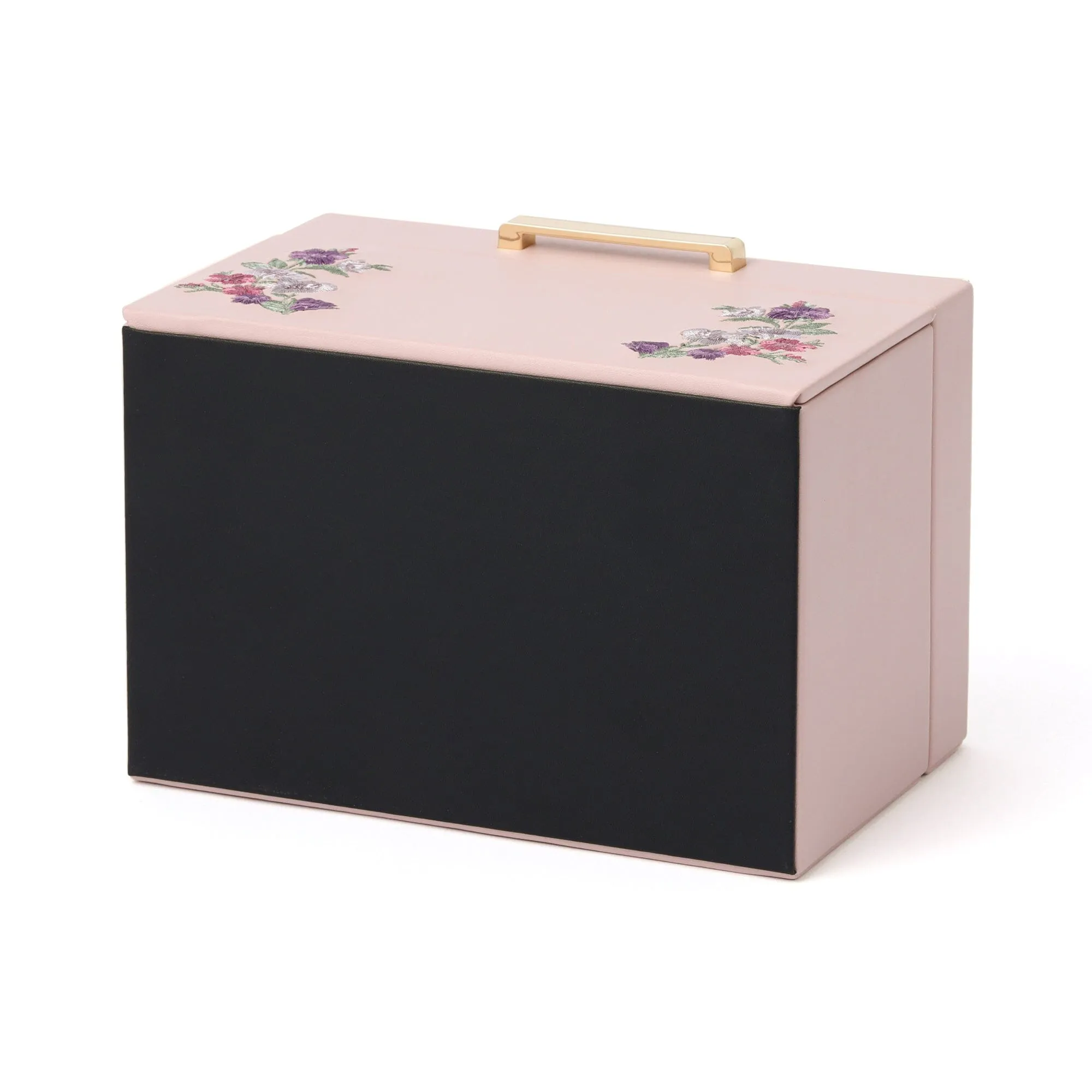 Embroidery Flower Jewelry Box Small Pink