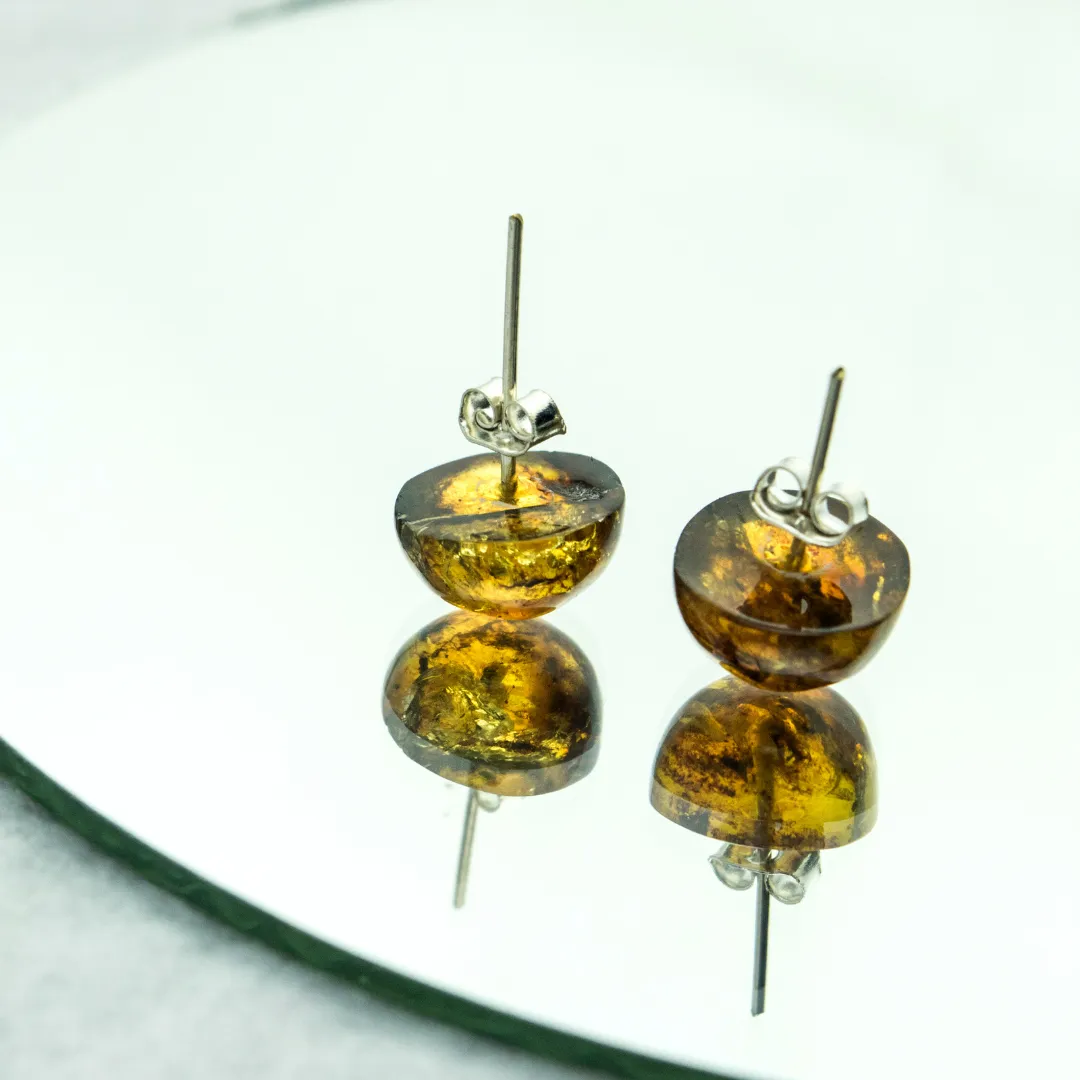 Erika Amber Stud Round Earrings - Mexico