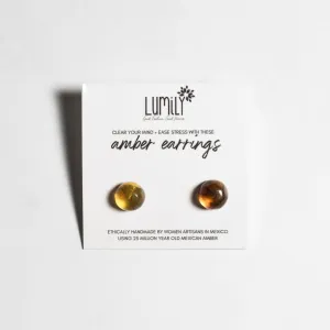 Erika Amber Stud Round Earrings - Mexico