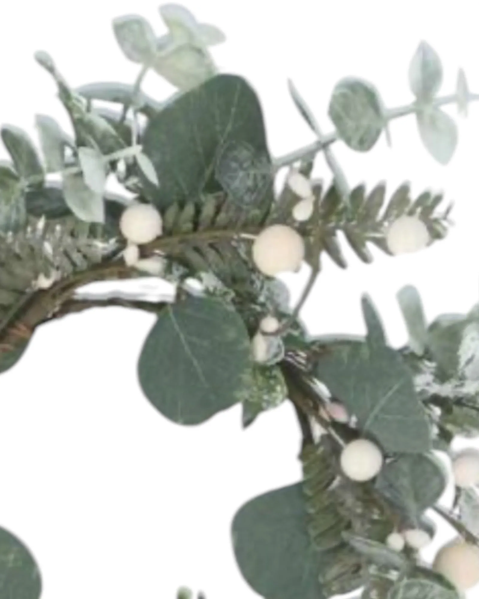 Eucalyptus And White Berry Candle Ring Wreath