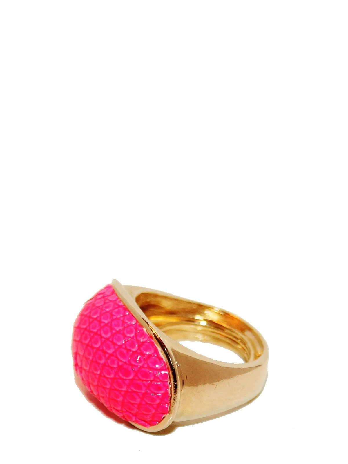 Exotic Dome Ring in Electric Pink Lizard