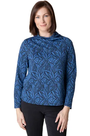 Falling Leaves Jacquard Wrap Neck