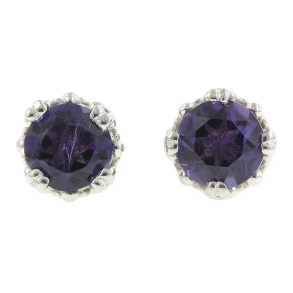 Fancy Basket Gemstone Stud Earring 18k- Heirloom by Doyle & Doyle